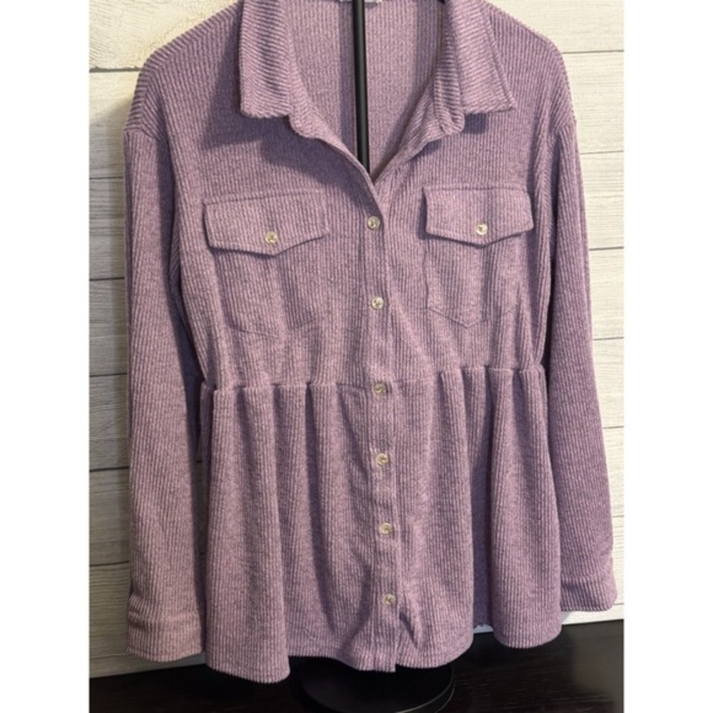 Andrée by Unit Corduroy Button-Up Shirt – Women's Medium – Lavender
